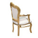 Fauteuil Blanc &t Argent Style Baroque