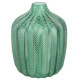 Vase en Verre Strié Vert H18 - Ø 15 cm